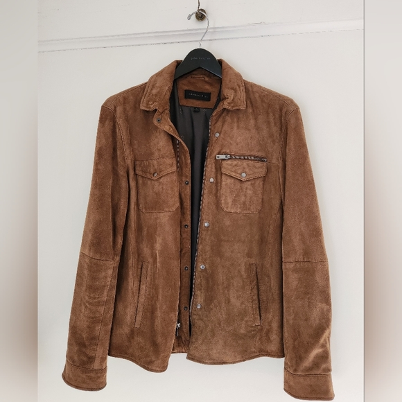 John Varvatos Star Suede/Leather Jacket (Brown, Small) Excellent condition - Picture 1 of 8